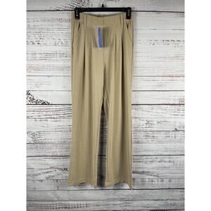 Heathyoga Pants Womens XS Beige Straight Leg Pull On Stretch Pockets Yoga Travel